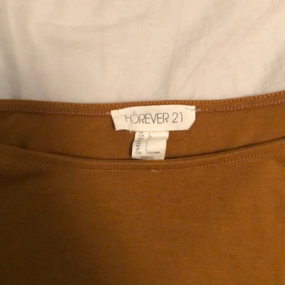 Brown Long-Sleeve Crop Top - Picture 2 of 2